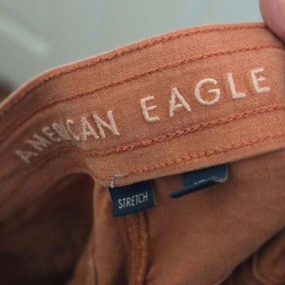 American Eagle 2024 Dreamy Drape Baggy Wide Leg Pants Terracotta Linen Size 18 - Picture 10 of 14